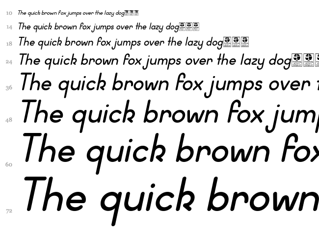 Wida Round font waterfall